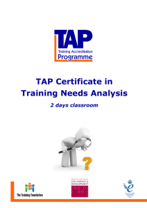 TAP Certificate in Training Needs Analysis