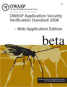 OWASP App Security Verif Standard 2008