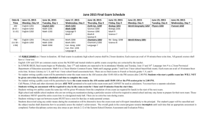 Final Exam Schedule June 2015