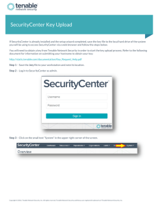 SecurityCenter Key Upload - Tenable Network Security