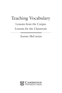 Teaching Vocabulary - Cambridge University Press