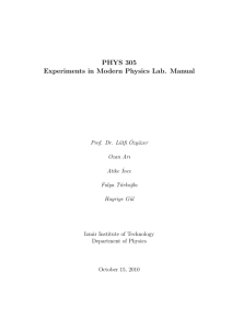 PHYS 305 Experiments in Modern Physics Lab. Manual