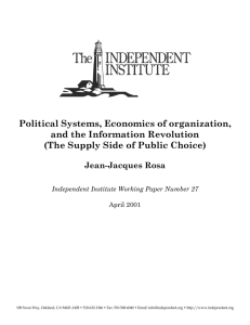 Political Systems, Economics of organization