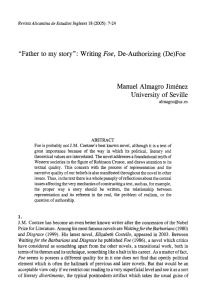 Father to my story": Writing Foe, De-Authorizing (De)Foe