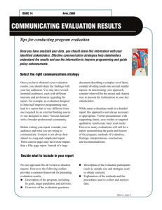 Communicating Evaluation Results