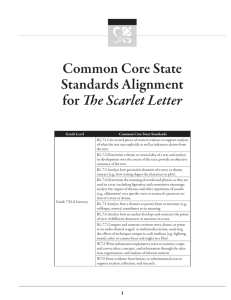 Common Core State Standards Alignment for The Scarlet Letter