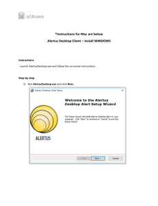 Instructions for installing Alertus