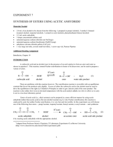 Chemistry 209 Expt 5 - Esterification