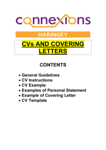 CVs AND COVERING LETTERS