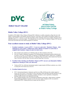 Diablo Valley College (DVC) Four excellent reasons to study at
