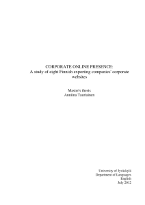 CORPORATE ONLINE PRESENCE: A study of