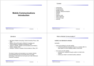 Mobile Communications Introduction