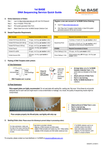 Quick Guide of Sample Submission for 1st BASE DNA Sequencing