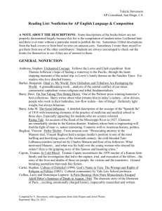 Reading List - AP English III