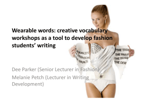 Wearable words: creative vocabulary workshops as a tool to
