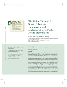 The Role of Behavioral Science Theory in Development