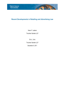 Recent Developments in Retailing and Advertising Law