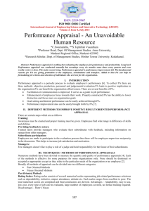 Performance Appraisal - An Unavoidable Human Resource