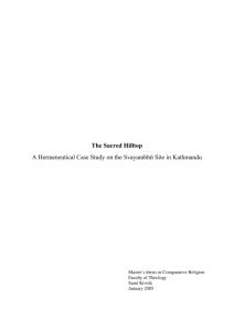 The Sacred Hilltop A Hermeneutical Case Study on the Svayambh