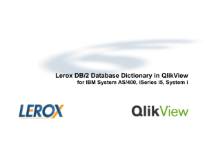 Lerox DB/2 Database Dictionary in QlikView for IBM System AS/400
