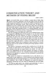 COMMUNICATION THEORY AND METHODS OF FIXING BELIEF