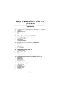 10. Drugs Affecting Blood and Blood Formation