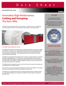 Innovative High-Performance Cutting and Grouping: The Kern 999s