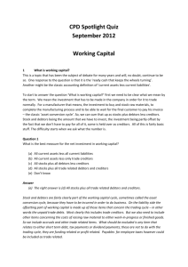 CPD Spotlight Quiz September 2012 Working Capital