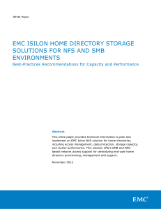 EMC Isilon Home Directory Storage Solutions for NFS and SMB