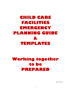CHILD CARE FACILITIES EMERGENCY PLANNING