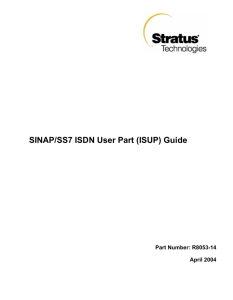 SINAP/SS7 ISDN User Part (ISUP) Guide