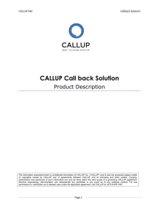 CALLUP Call back Solution