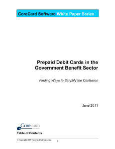 Prepaid Debit Cards in the Government Benefit Sector