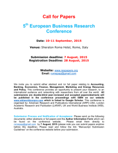 Call for Papers 5 European Business Research Conference