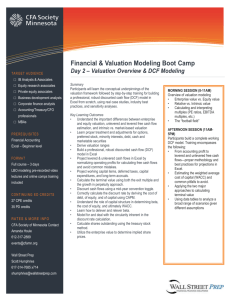 Financial & Valuation Modeling Boot Camp