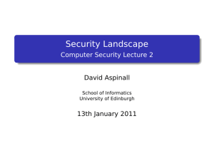 Security Landscape - Computer Security Lecture 2