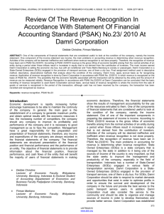 Review Of The Revenue Recognition In Accordance With Statement