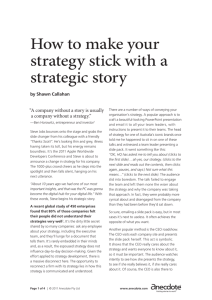 How to make your strategy stick with a strategic story