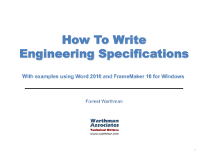 How To Write Engineering Specifications