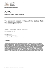 The economic impact of the Australia–United States free trade
