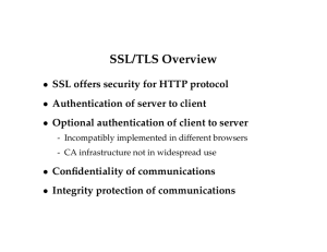 SSL/TLS Overview - Stanford Secure Computer Systems Group