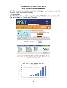 1 The PhET Interactive Simulations Project at the University of