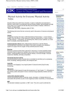 Physical Activity for Everyone: Physical Activity Terms