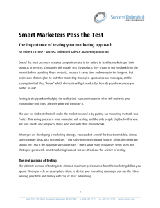 Smart Marketers Pass the Test