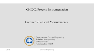 CH0302 Process Instrumentation Lecture 12 – Level Measurements