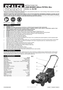 Sealey GL109 Petrol Rotary Lawnmower 400mm - Tooled