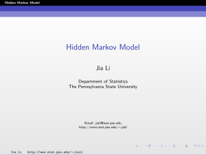 Hidden Markov Model - Penn State Department of Statistics