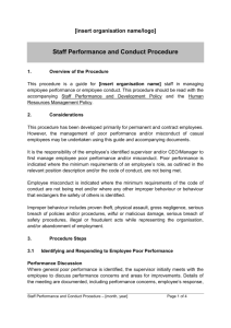 Staff Performance and Conduct Procedure