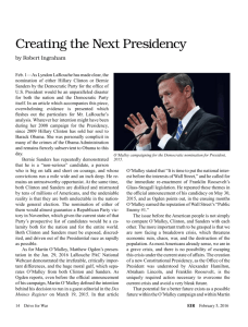 Creating the Next Presidency by Robert Ingraham