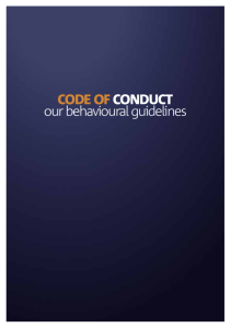 CODE OFCONDUCT our behavioural guidelines